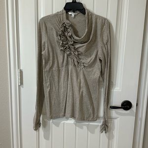 CAbi long sleeve dressy tee. Size L. Taupe color